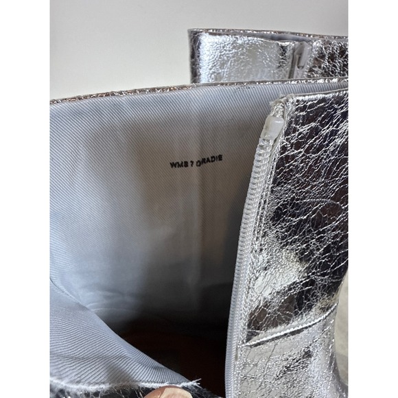 Dolce Vita Silver Metallic Pointed Toe Mid Calf Boots Women's Size 7 New! - Picture 7 of 8